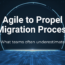 Agile to Propel migration process concept graphic showing digital transformation journey