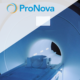 Pronova proton therapy imaging bed and glowing tunnel - innovative medical imaging case study and technology showcase.